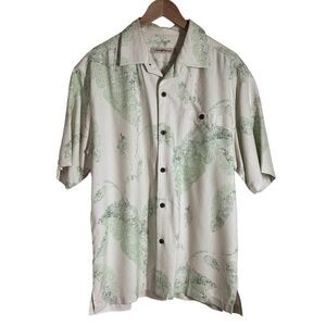 Tommy Bahama Silk Short Sleeve Button Down Shirt Size Medium